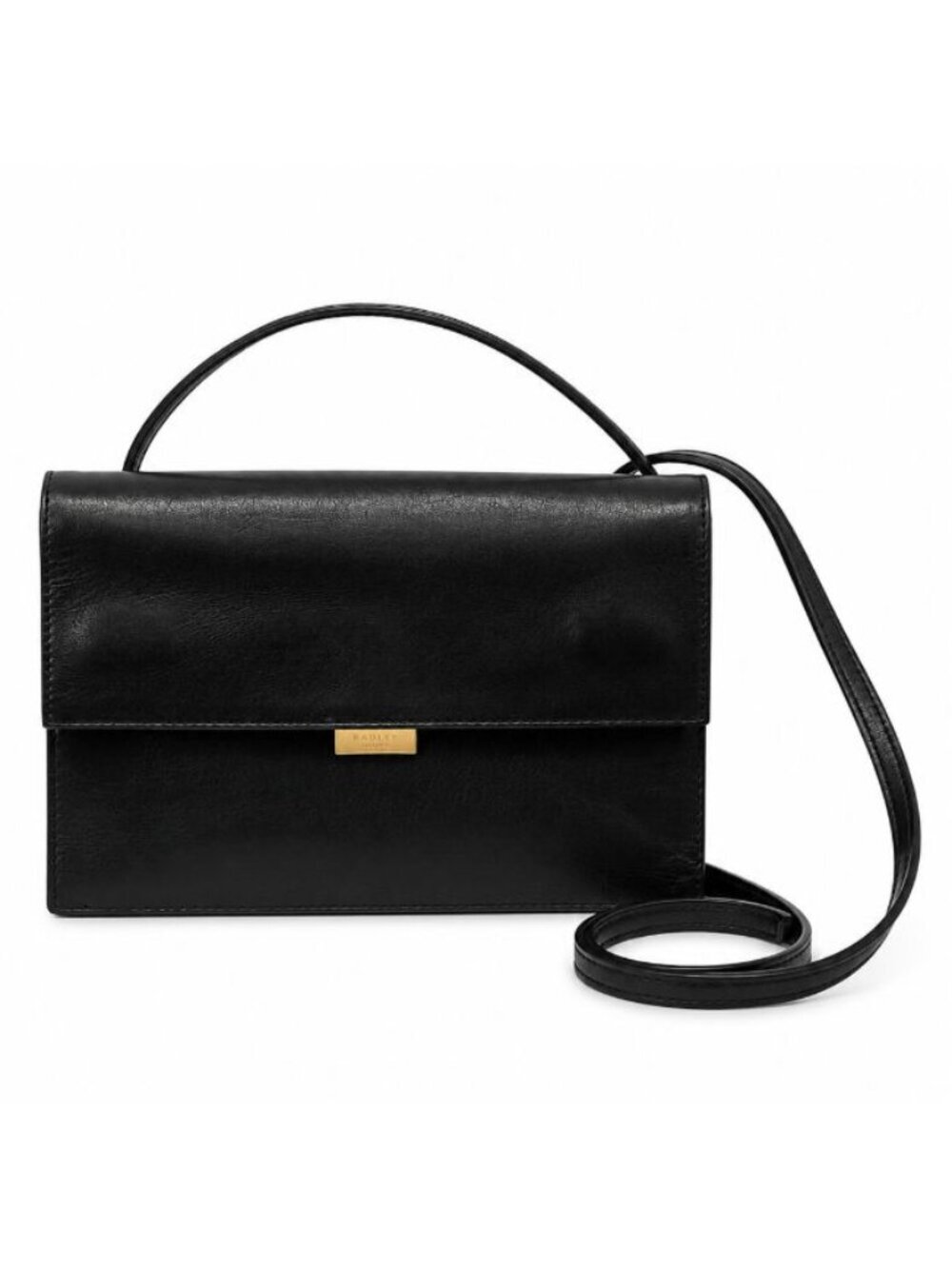 Radley London Women's Black Leather Crossbody Bag Purse Slim Sleek Minimalist